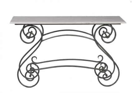 Console Steel Table Marble Glass Outdoor Garden French Provincial Le Forge